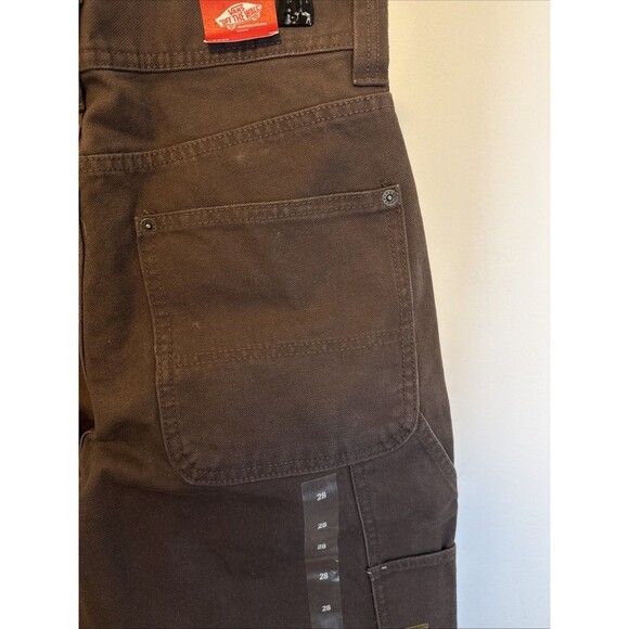 NEW Vans Canvas Double Knee Loose Fit Carpenter Pant Brown Sz 28 Waist Skater - Picture 9 of 10